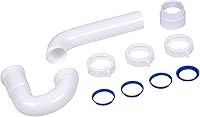 Oatey Dearborn P9703WBG 1-1/2" PVC P-Trap Kit with Threaded Adapter, Reversible J-Bend & True Blue Washer