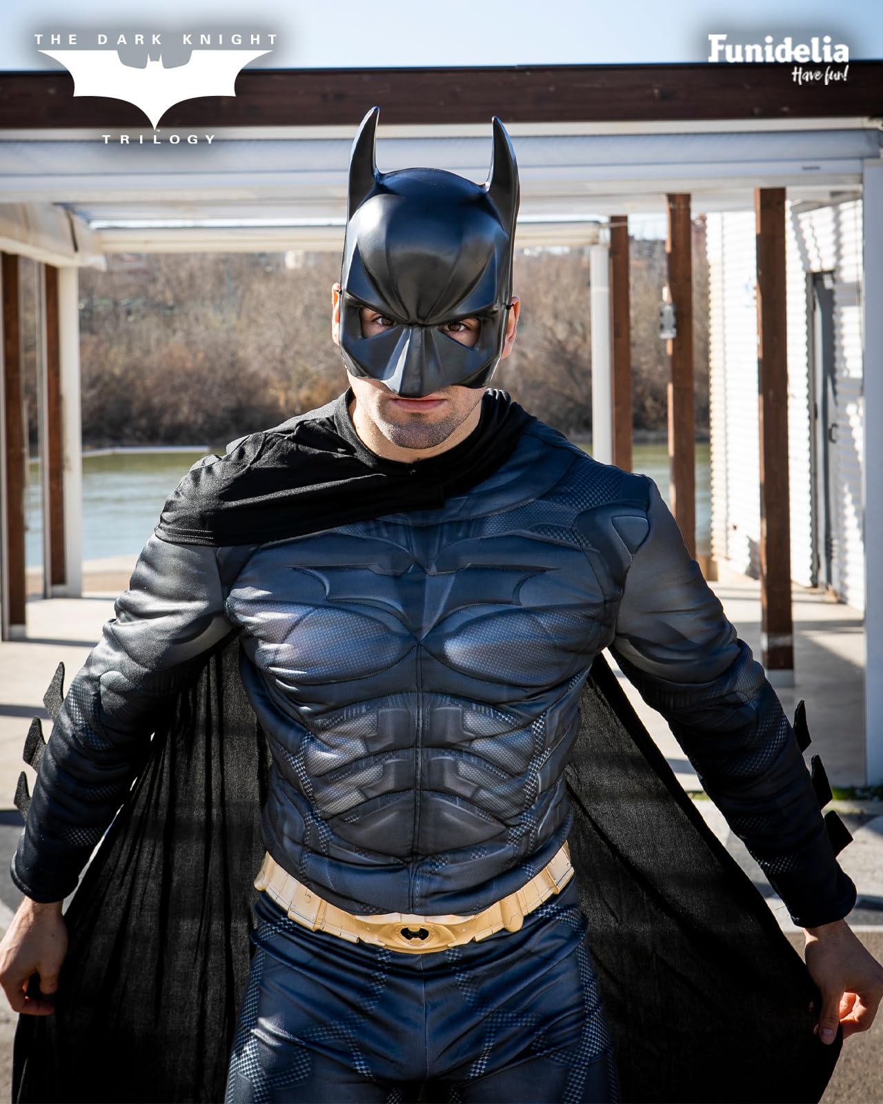 Funidelia | Kostium Batmana Męskie The Dark Knight Superbohaterowie DC Comics Nietoperze - Strój dla dorosłych i zabawne akcesoria na imprezy karnawał i Halloween - Czarny