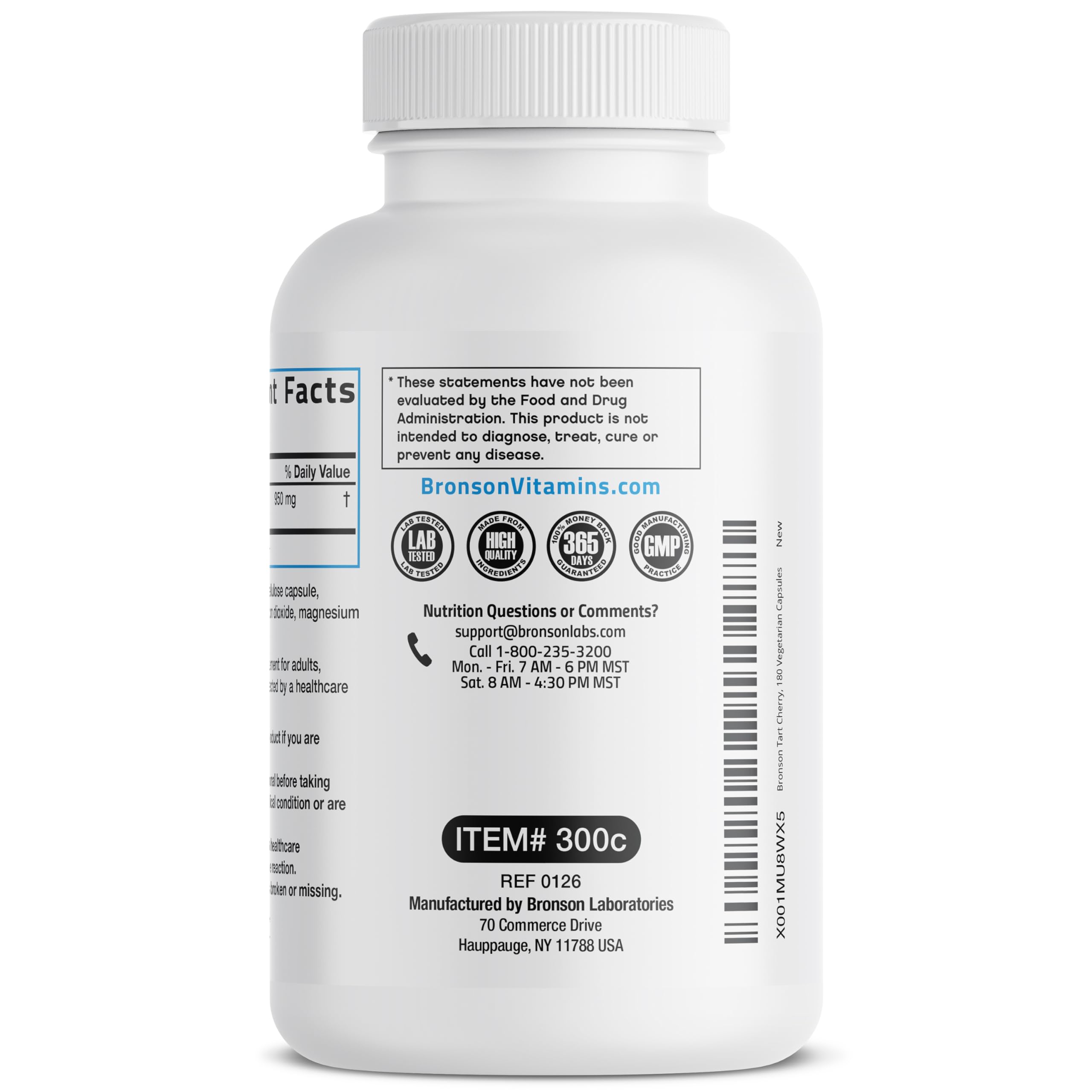 Bronson Tart Cherry Maximum Strength, 180 Vegetarian Capsules — Amazon image 5