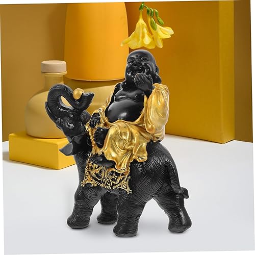 Miniatura 5 de ARTIBETTER Maitreya - Adornos de Buda para mesa, estatua de animal Feng Shui, estatua de elefante Fengshui, estatua de animales decorativos, estatua