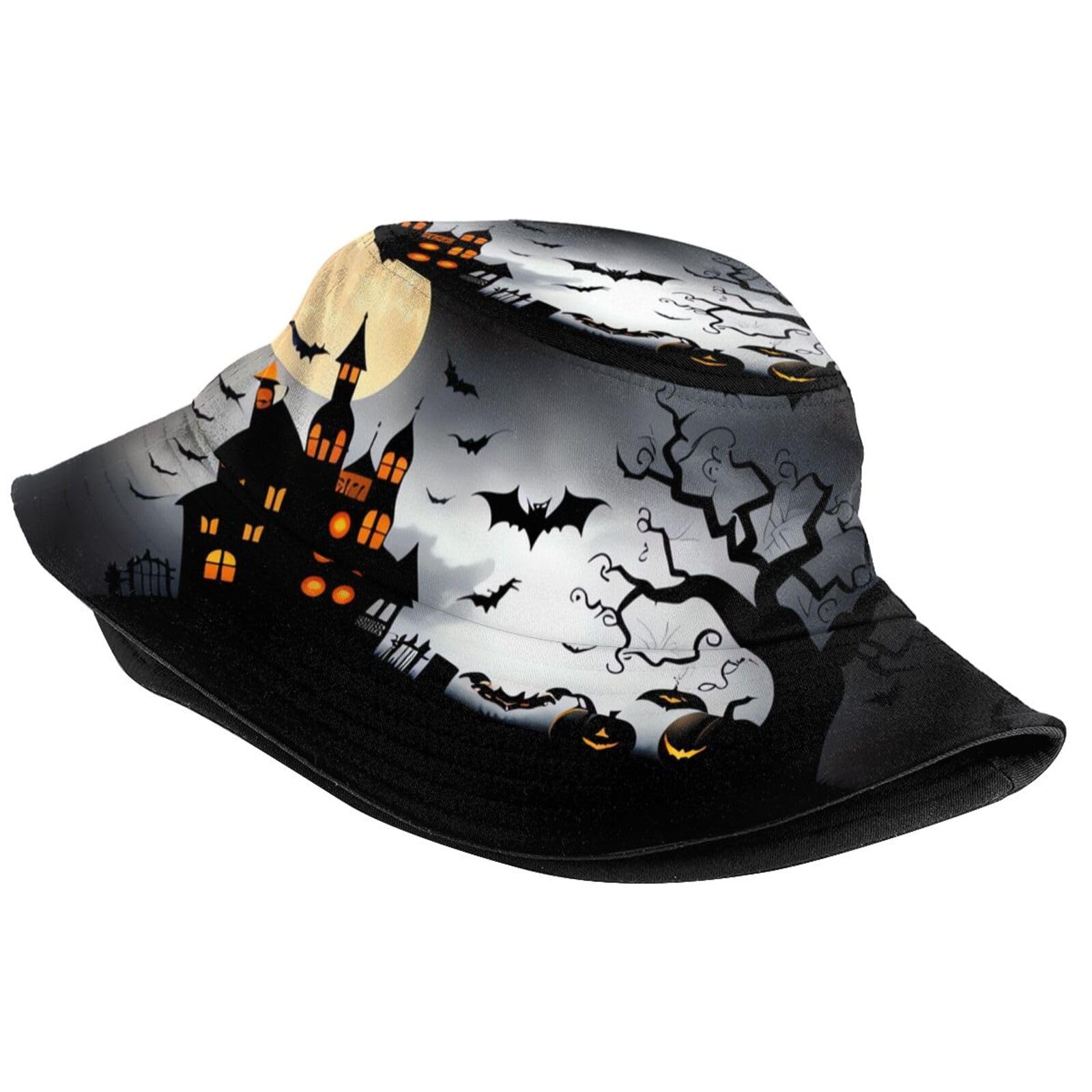 Funny Halloween Bucket Hat for Men Women?Fashion Beach Sun Hat Packable Outdoor Travel Hat for Halloween Party
