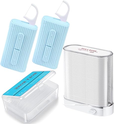 Dispensador portátil de púas de hilo dental, dispensador de hilo dental emergente de rosa sagrada, estuches de palillos de dientes de hilo dental
