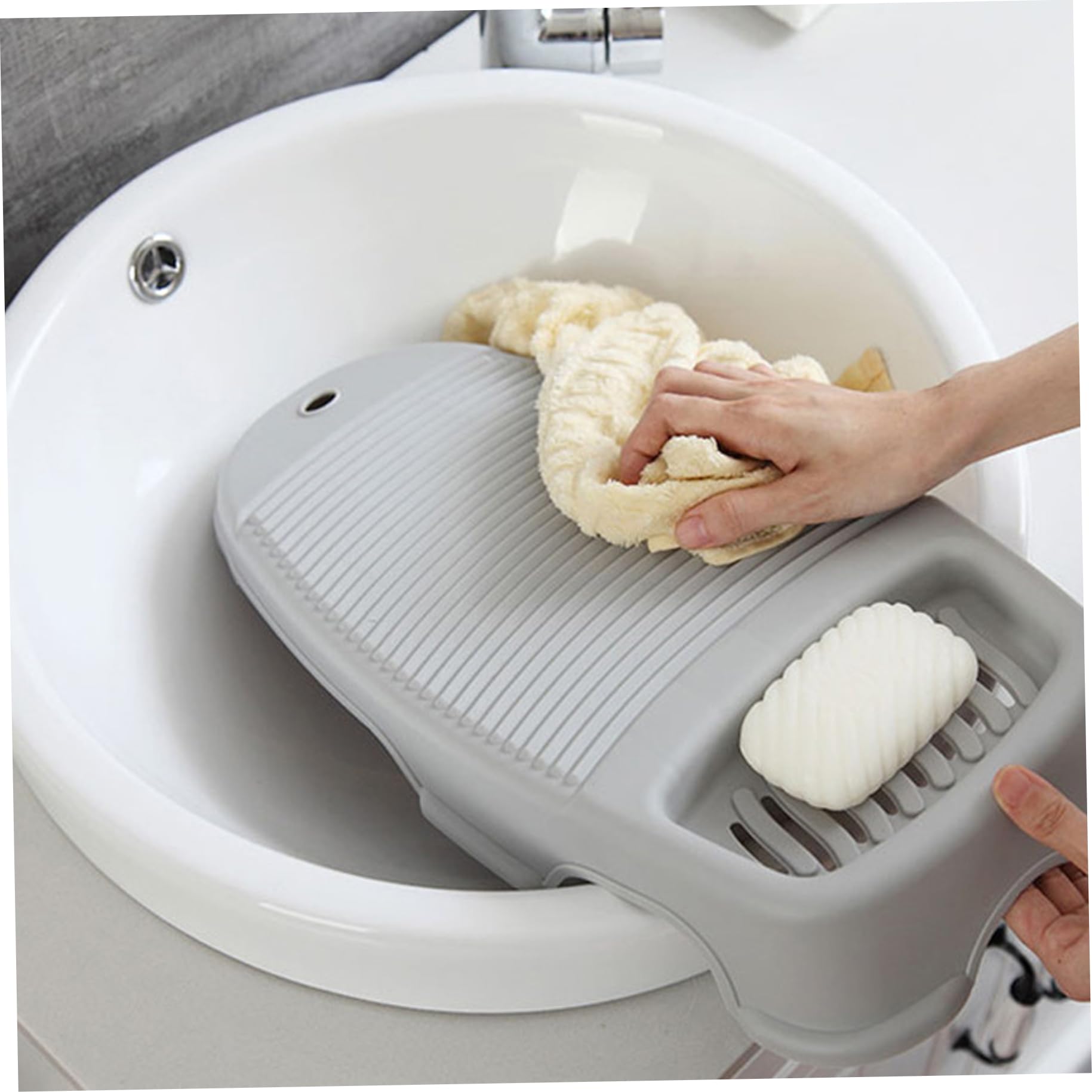 Tabla de lavar, tabla de lavar, tabla de lavar a mano, tabla de lavar de plástico antideslizante para ropa, tabla de fregar con soporte para jabón para lavandería, herramienta de lavado de manos, tabl