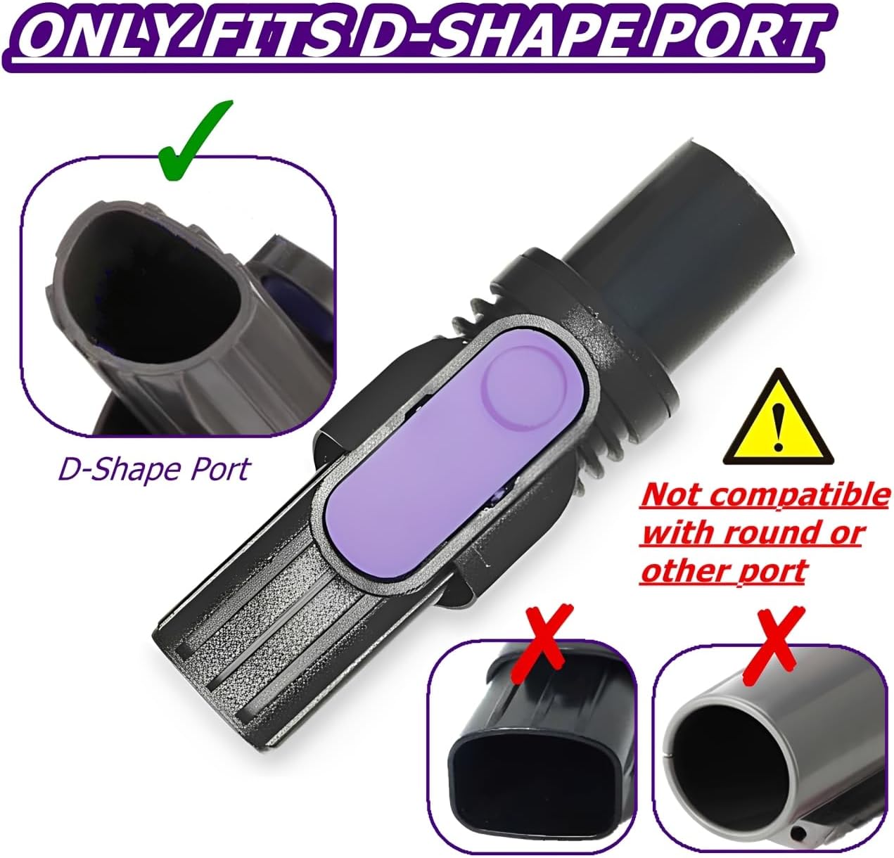 32mm Vacuum Adapter Replacement Part for IZ462H IZ482H IX141 IZ163H IZ363HT, D-Shape Connector Compatible With IX/IZ Series Cordless Vacuums
