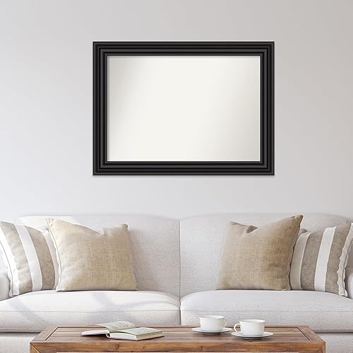 Miniatura 4 de Amanti Art Black Bathroom Mirror for Over Sink, 31x42 Custom Made Colonial Black Rectangle Vanity Mirror, Large Traditional Wood Frame, Hangs