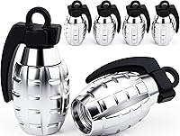 Vista 44 de 6 piezas tapas de válvula de neumático, cubiertas universales de válvula de neumático de aleación de aluminio para automóviles, camiones, SUV, Negro