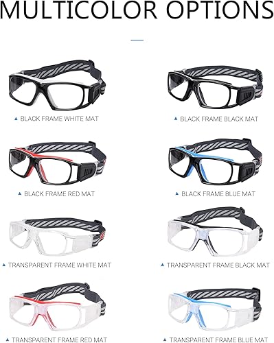 Miniatura 8 de Gafas deportivas para baloncesto, fútbol, fútbol, gafas protectoras de seguridad, gafas de raquetbol para adultos, lentes reemplazables