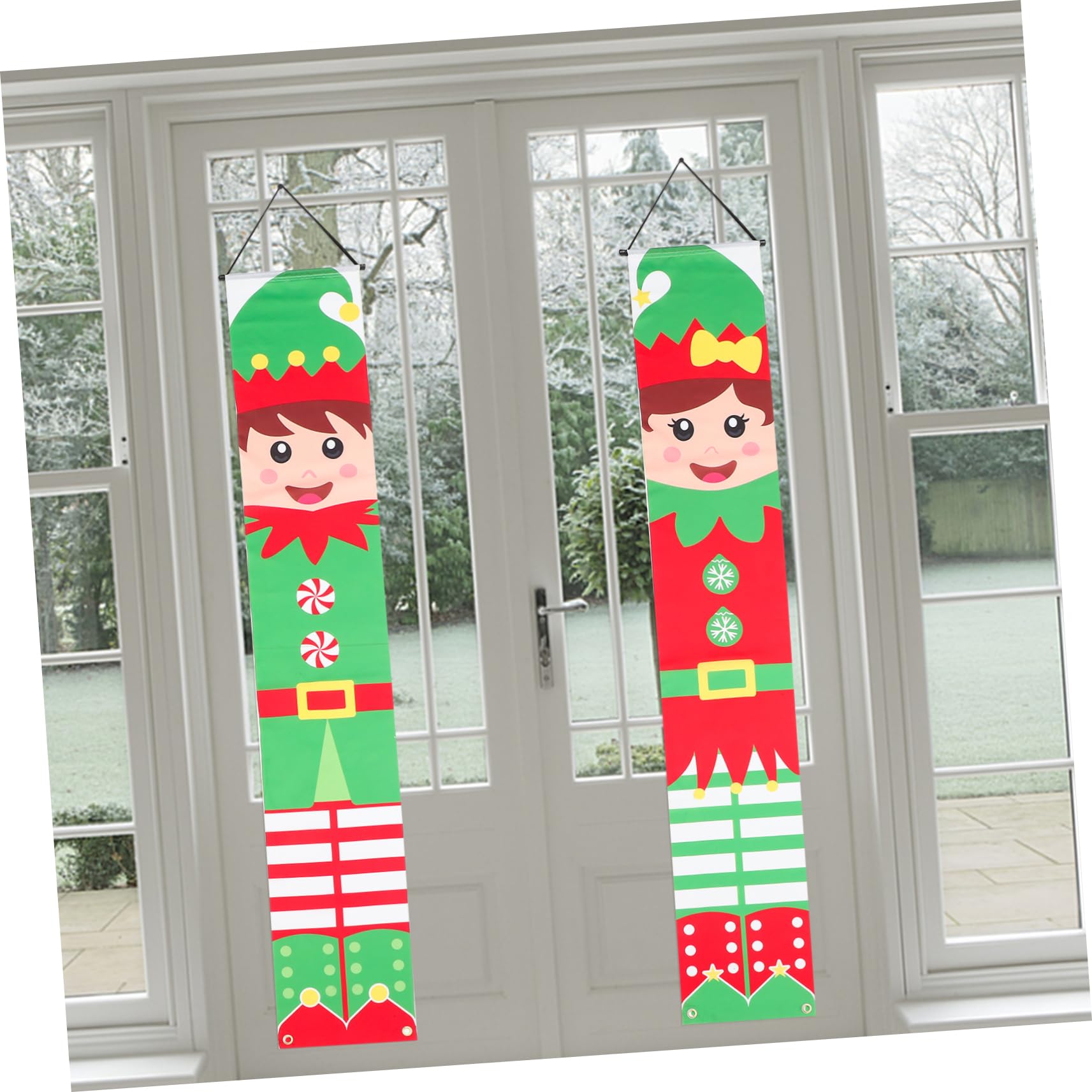 BESPORTBLE 4paia Decorazione Natalizia Per Portico Striscione Festivo Per Ingresso e Giardino Per Interni Ed Esterni Atmosfera Di Natale Accogliente