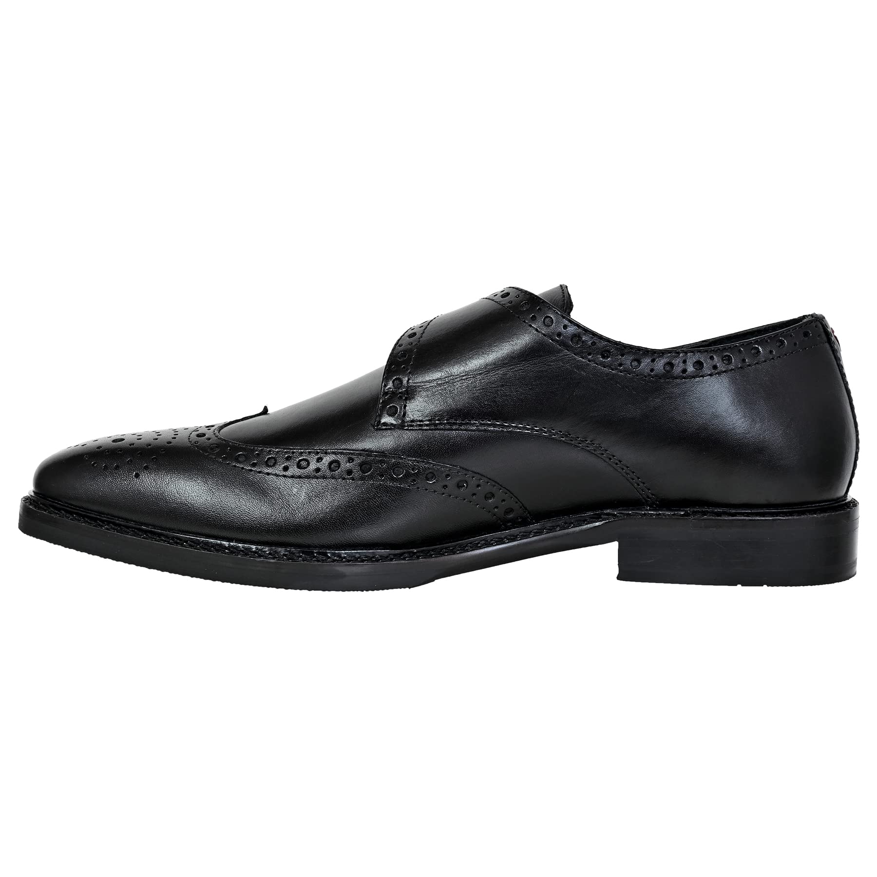 Party & Formal Single Monk Strap Brogue Leather Shoe for Men