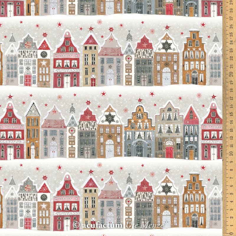acufactum • Baumwollstoff • Weihnachtsstadt • Kerstin Heß 0,5 m
