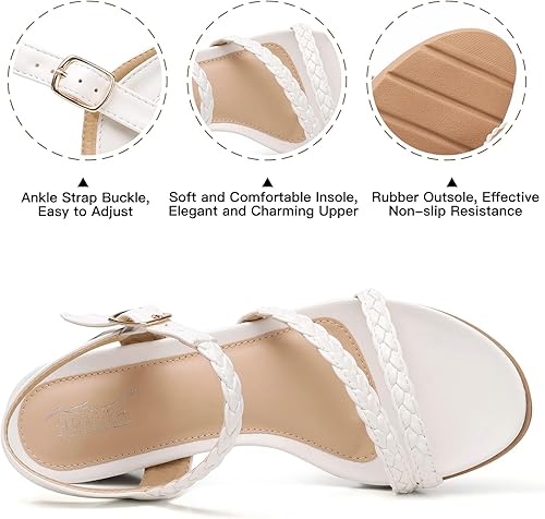 Miniatura 3 de SHIBEVER Wedge Sandals for Women Dressy Summer Low Wedges Womens Comfortable Open Toe Sandal