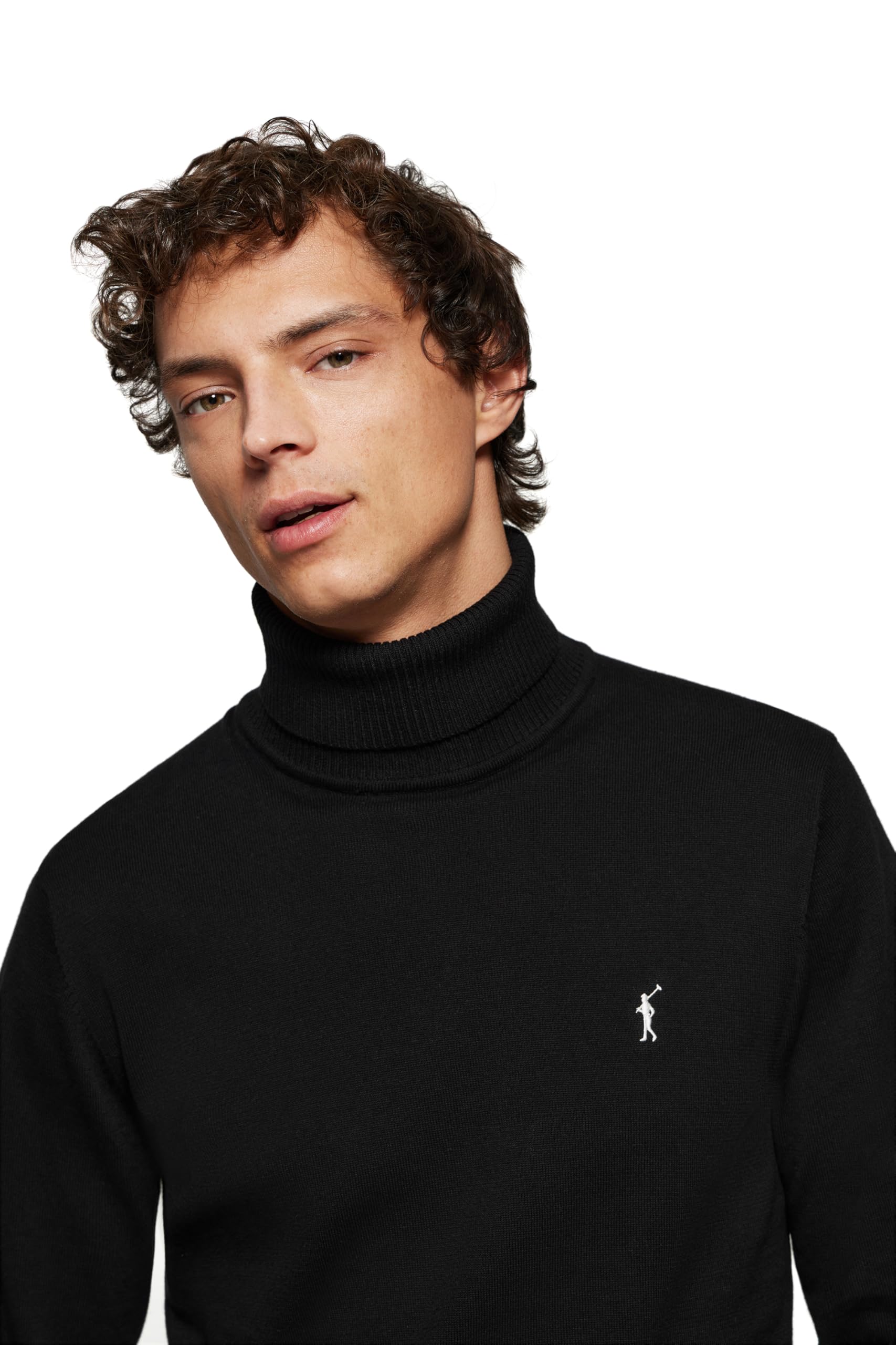 Polo Club Maglione Uomo Collo Alto - Maglioni Manica Lunga - 100% Cotone - Logo Ricamato