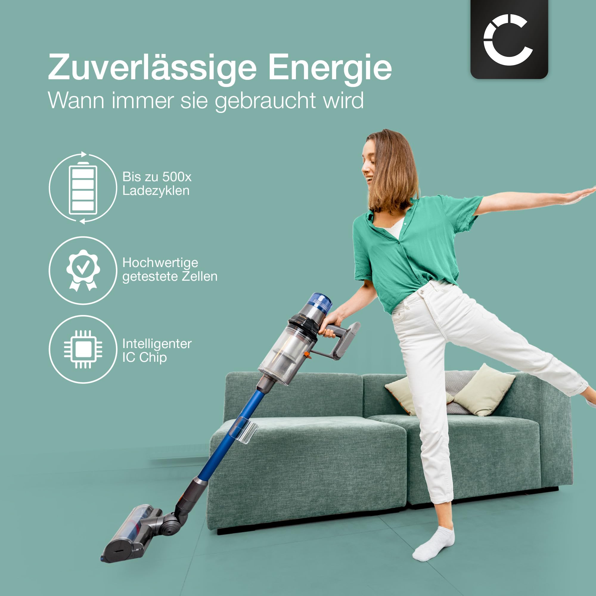 CELLONIC, Akku für Staubsauger kompatibel mit Dyson V8 Absolute, 215681, VE6 Type B (21.6V, 3000mAh) - Batterie mit Schraube