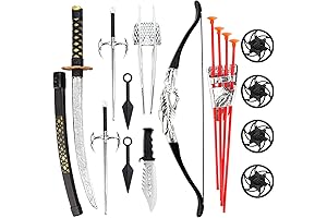 Ninjas Star Set for Martial Arts Warrior Training Equipment with Bow