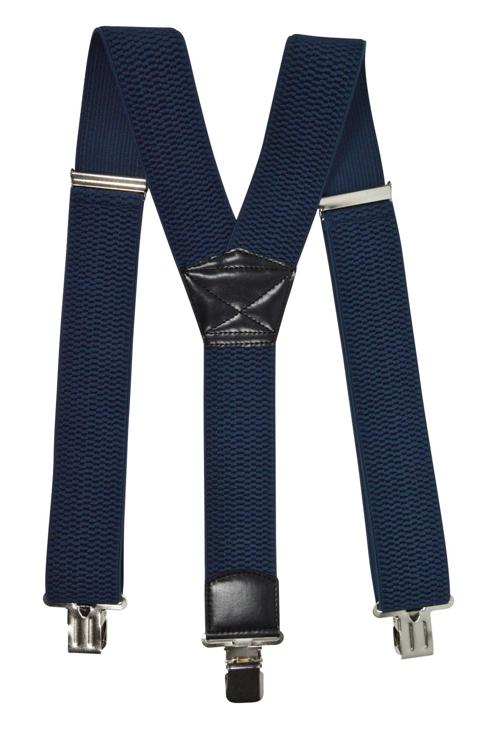 Olata Men's Heavy Duty Y-Shape Braces/Suspenders with Extra Wide Straps - 5cm. Dark Blue