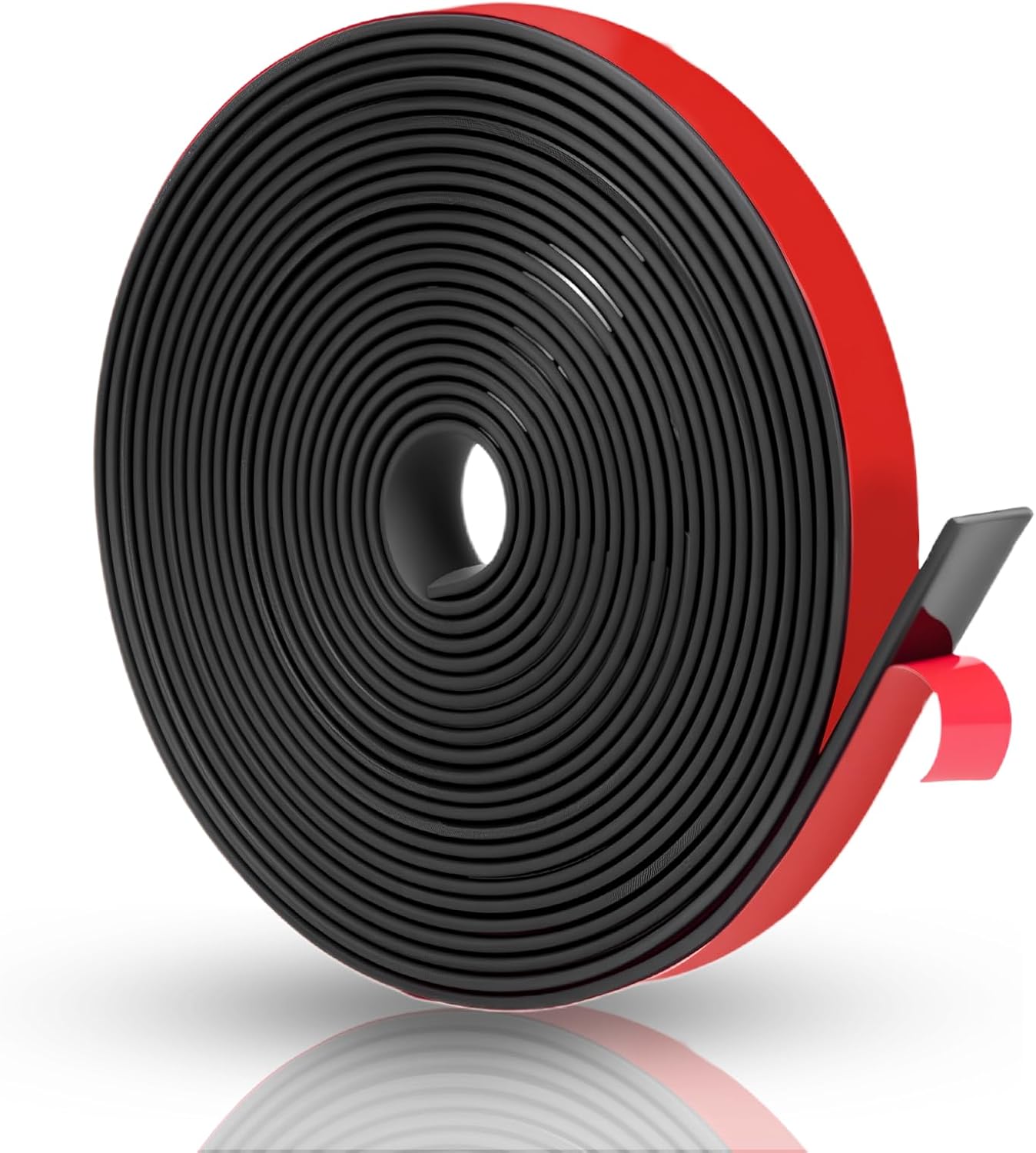 Self-Adhesive Solid Rubber Strip,1/2" W x 1/16" T x 180" L