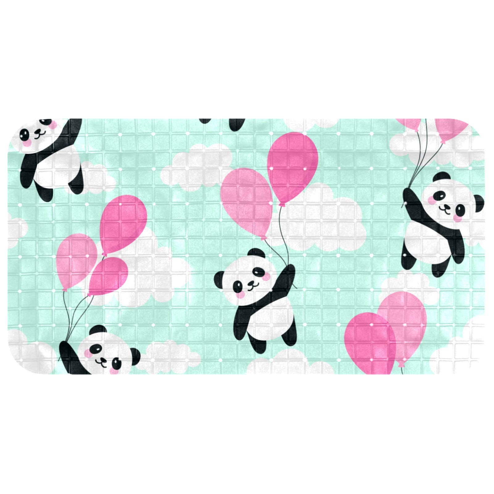 Tapis de bain antidérapant panda volant 68x37 cm pour douche
