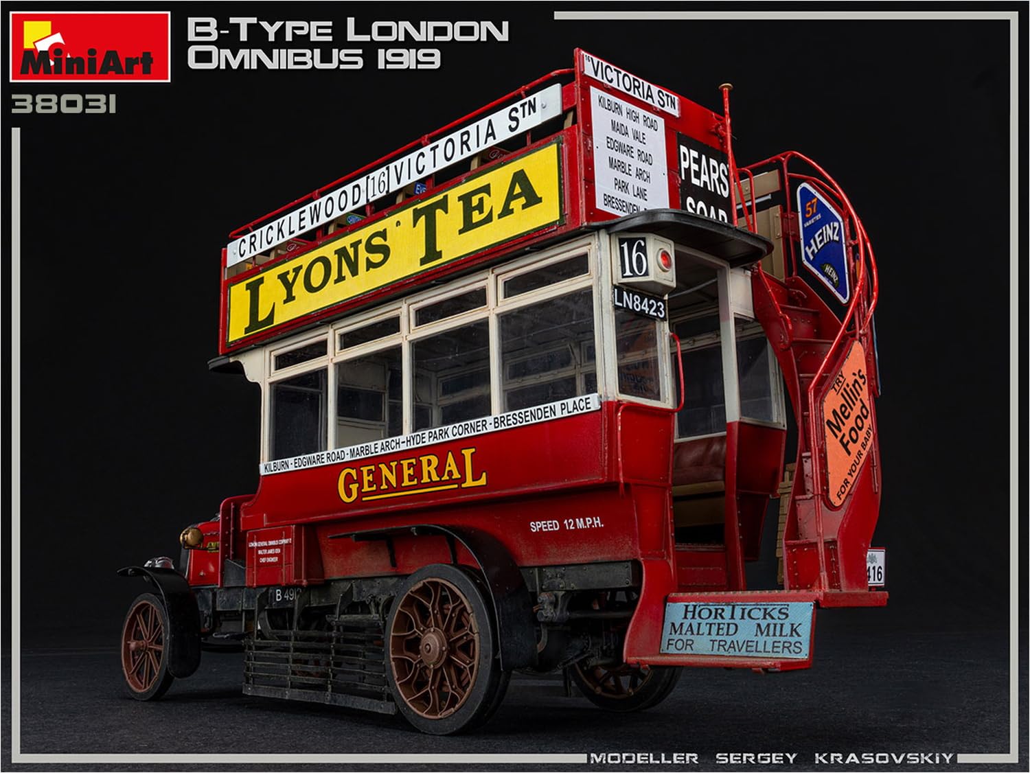 Mini Art 38031 1:35 Omnibus di Londra tipo B 1919 - replica originale, modellismo, plastica, camion, auto, kit per adulti