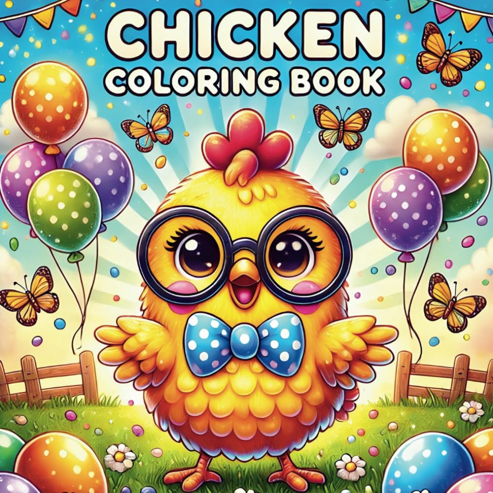 Chicken Coloring Book for Kids: 50 Fun Facts About Chickens, Interactive and Relaxing Coloring Pages with Farm Animals and Easy-to-Learn Facts for Children Aged 4-8