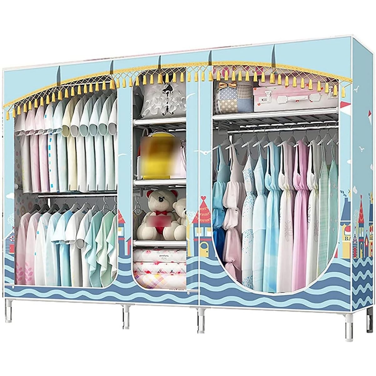 Armoires en tissu pour chambre à coucher : dressing modulable grand format