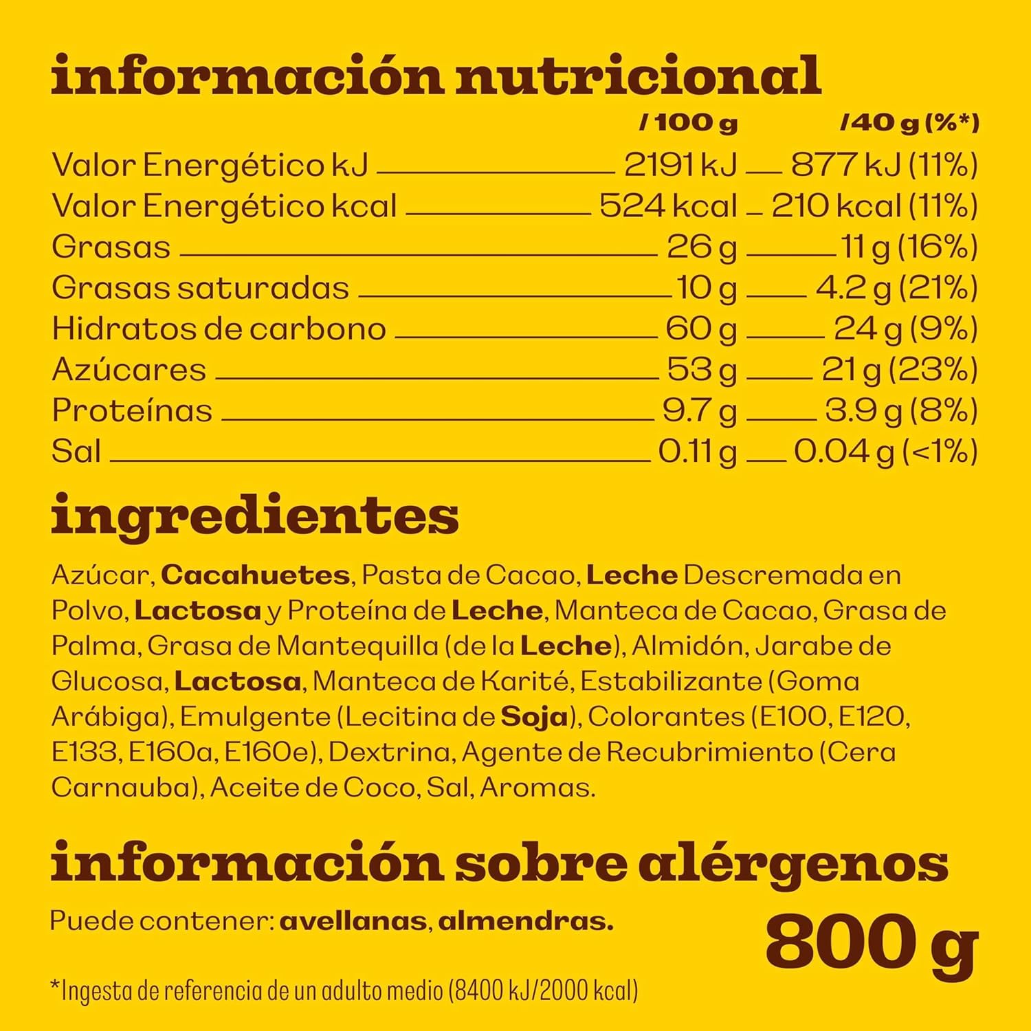 M&M's Peanut, Snack de Bolitas de Cacahuete y Chocolate con Leche, Chocolatina Regalo, ideal para compartir viendo una peli (800g)