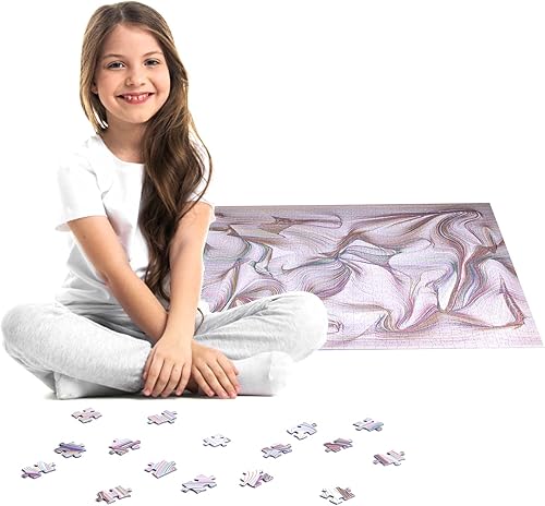 Miniatura 8 de Bgraamiens Rompecabezas de 1000 piezas de líneas trenzadas, rompecabezas de desafío de color rectangular para adultos y niños (líneas retorcidas)