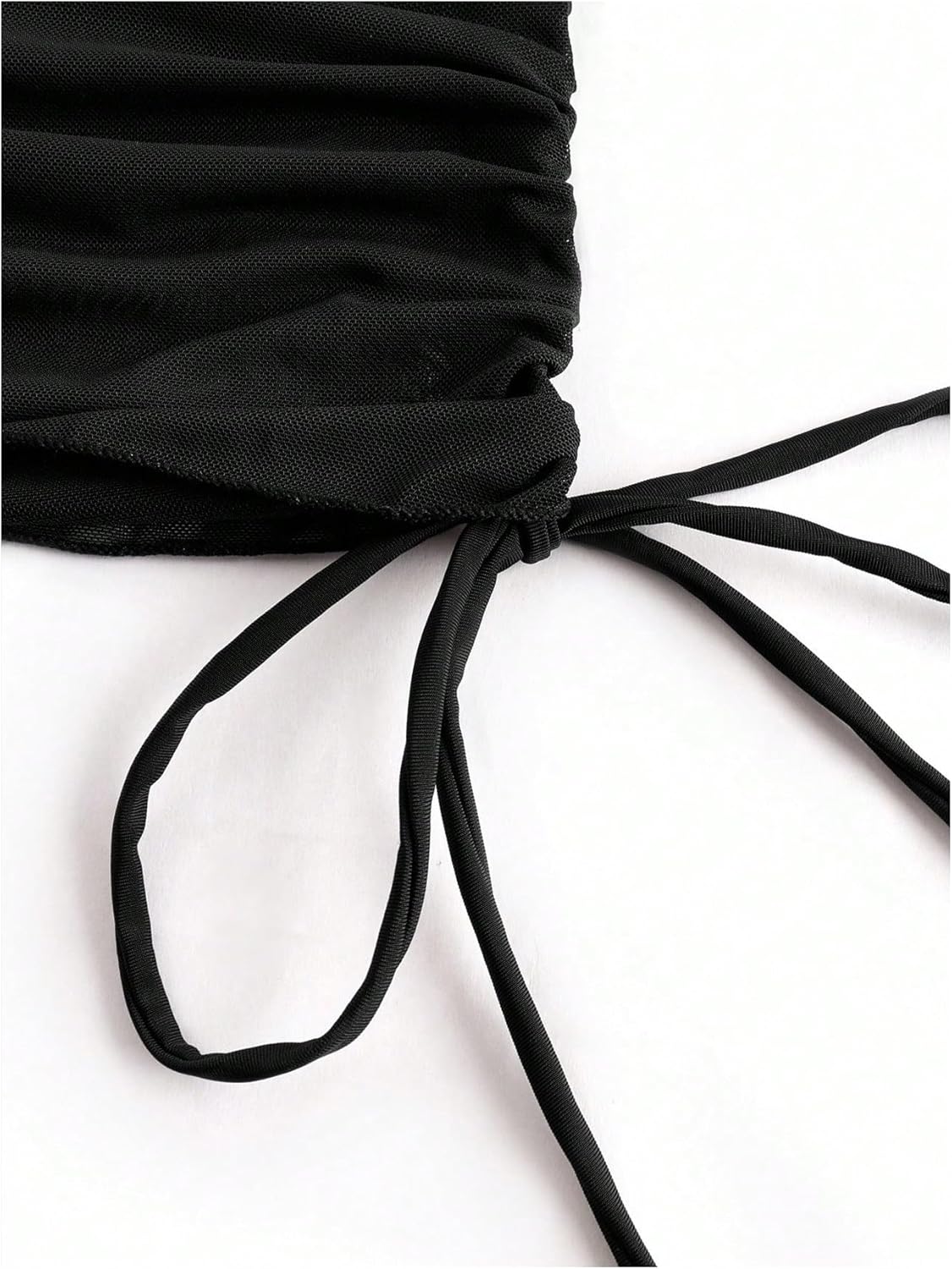 WDIRARA Women's Halter Tankini Set Cut Out Sheer Tie Side High Cut Swimsuit 2 Piece Bathing Suit - Image 4