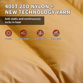Down Sleeping Bag for Adults Cold Weather Ultralight & Compact 680FP Backpacking Sleeping Bag for Camping, Hiking, Mountaineering