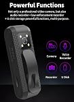 Body Camera with Audio and Video Recording, HD 1080P Body Cam with Auto Night Vision, Motion Detection, Personal Camcorder Sport Action Camera for Outdoors Activities