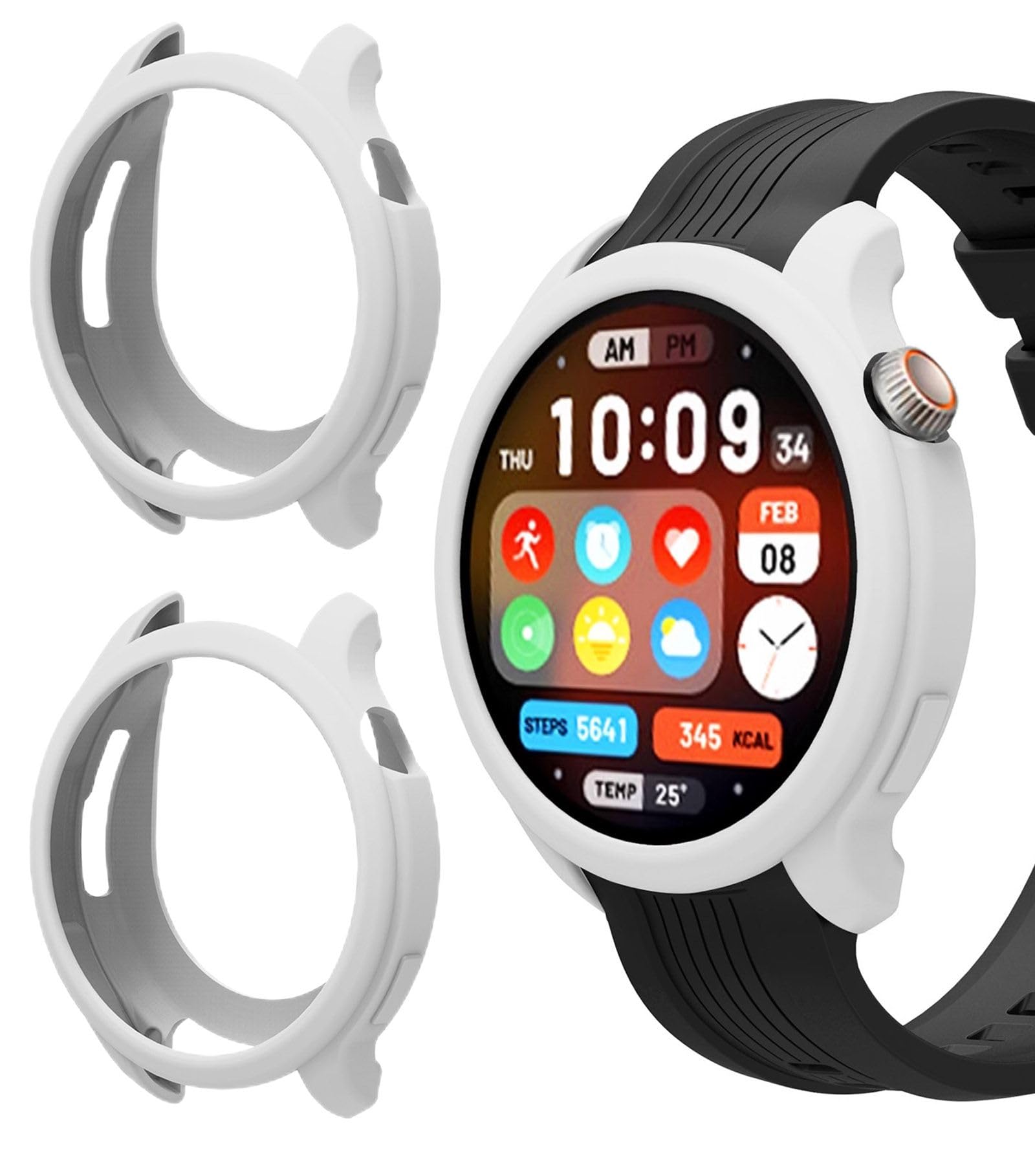 GIOPUEY Silicona Funda para Amazfit Balance, [2 Pack] Suave TPU Silicona Case Cover Protectora, Amazfit Balance Carcasas - White