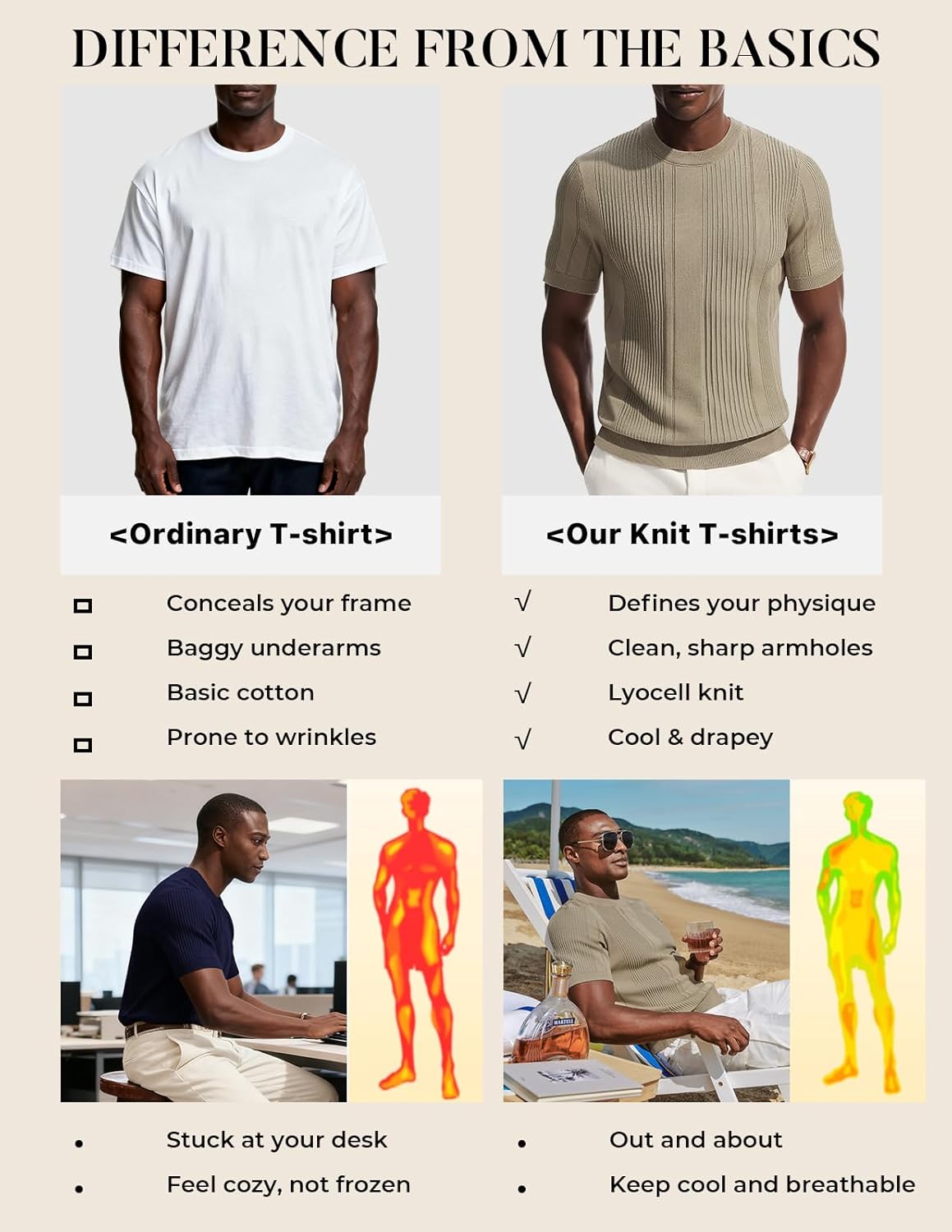 PJ PAUL JONES Mens T-Shirts Knit Tee Shirt Textured Crewneck Tee Short Sleeves T Shirt - Image 7