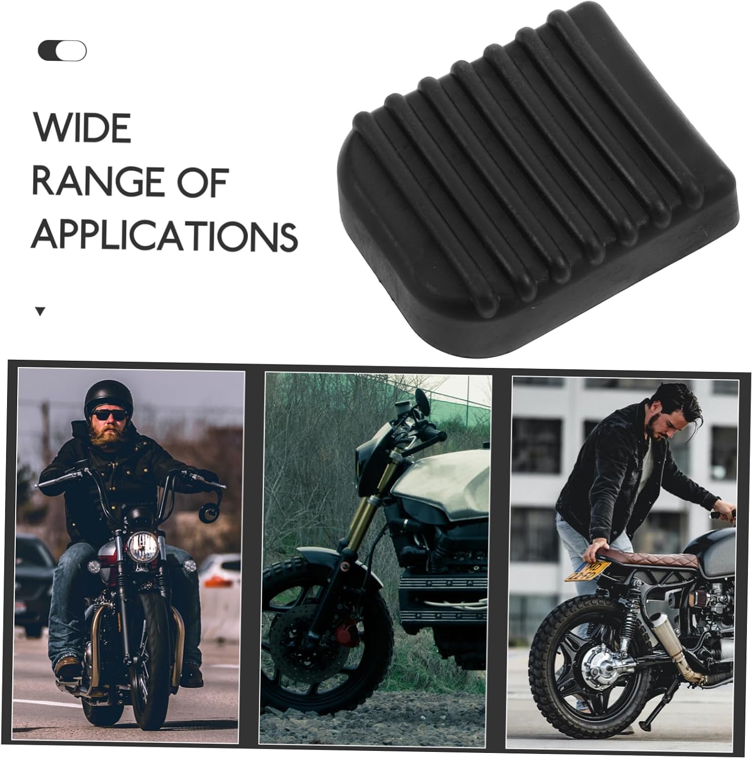 SOLUSTRE Motorcycle Stand Pad Ram Rubber Material Kickstand Pads for Motorbike Slip Surface Easy Installation