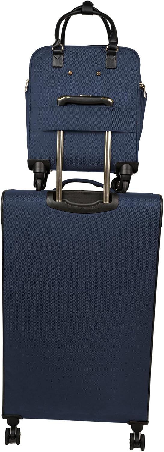 Kenneth Cole REACTION Chelsea Chevron Quilted Luggage, Navy, Underseater, 17-Inch Carry On