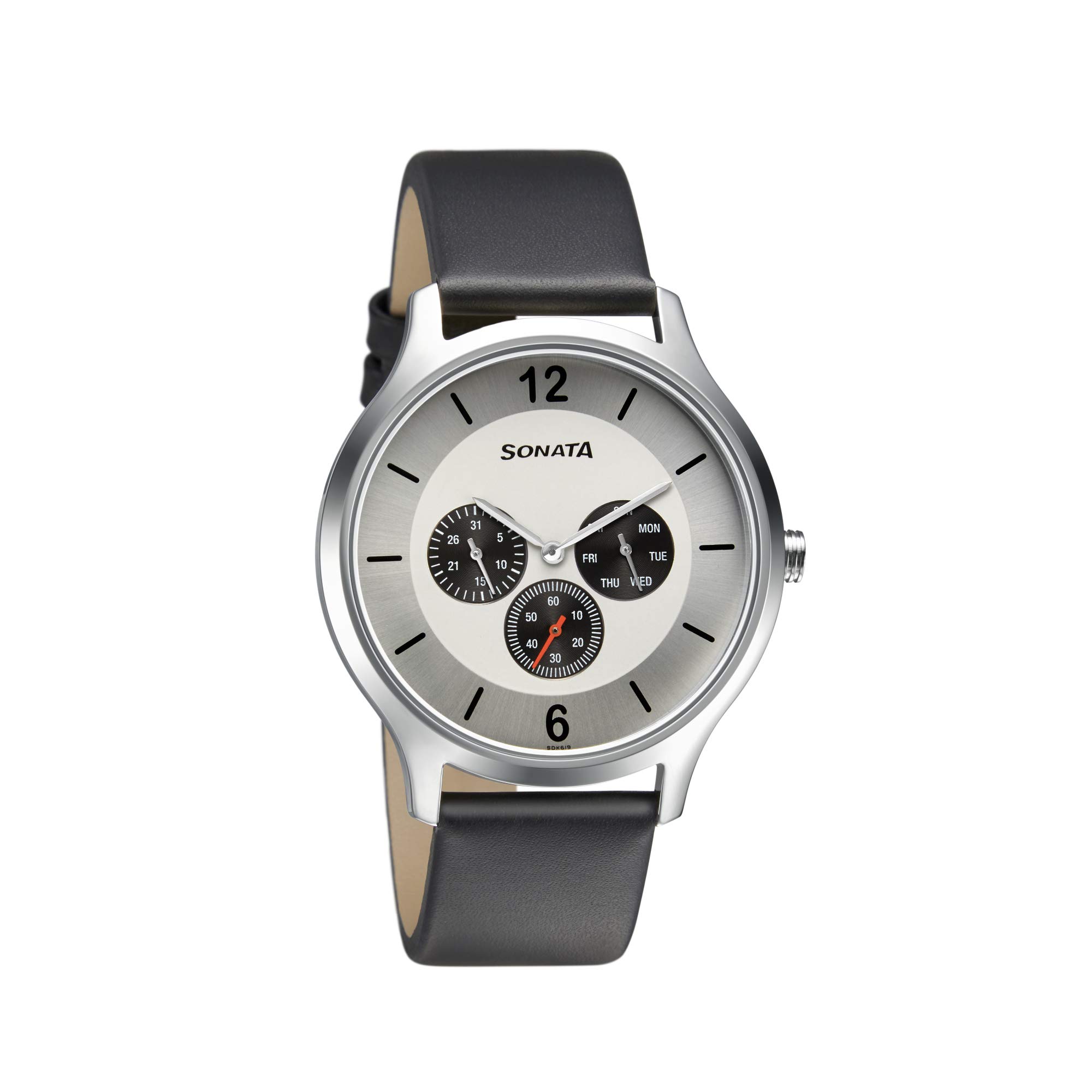Sonata Quartz Analog Silver Dial Leather Strap Watch for Men-NR7140SL01 (B08J46LTSZ) Amazon Price History, Amazon Price Tracker