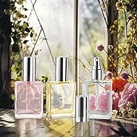 Vista 4 de Foraineam Paquete de 18 botellas de atomizador de niebla fina de vidrio transparente, mini botella de perfume recargable de 0.5 onzas líquidas