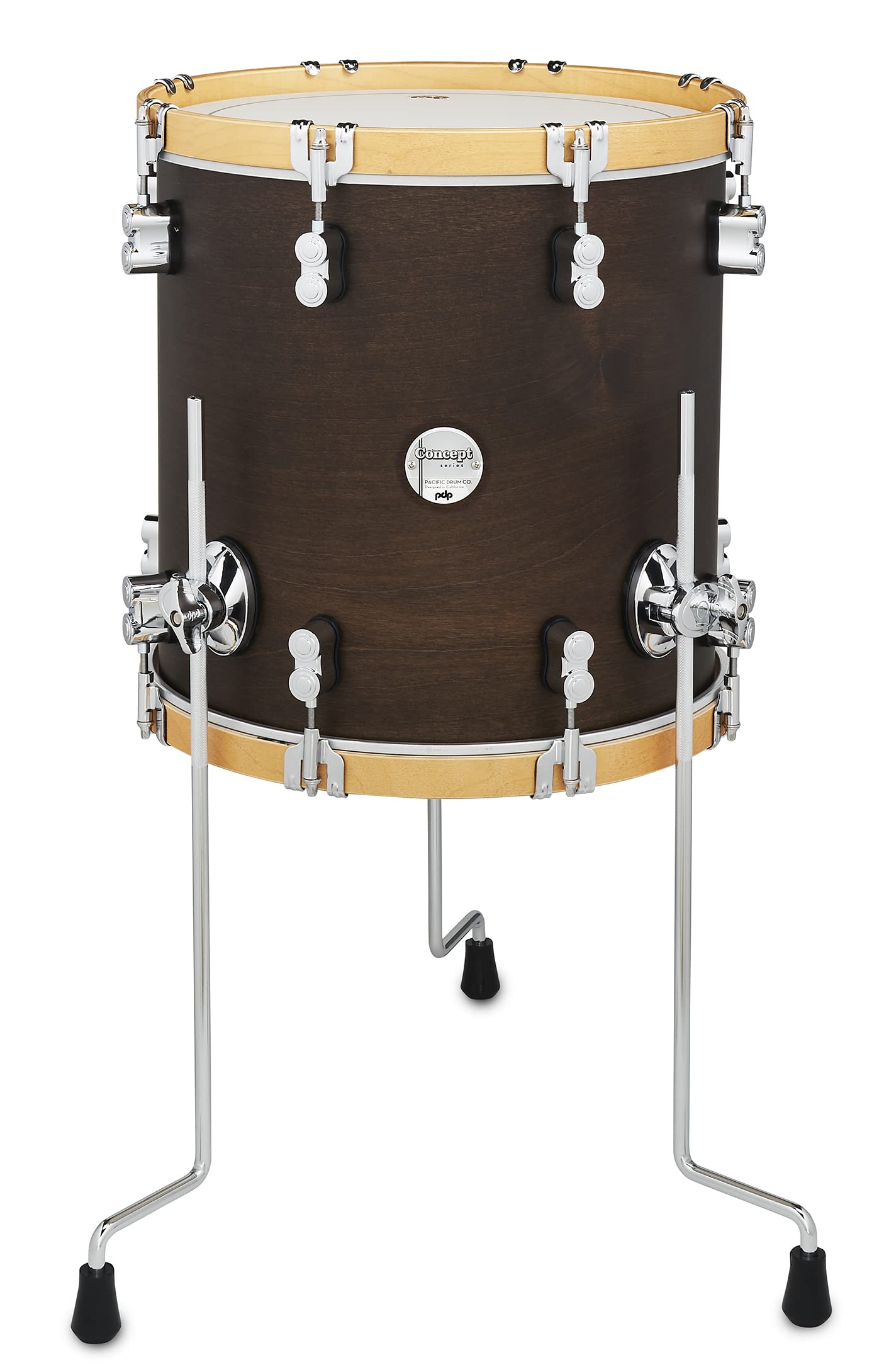 Pacific Drums Concept Classic Floor Tom, 14" x 14", Walnut Stain, aros de madera en Natural Stain