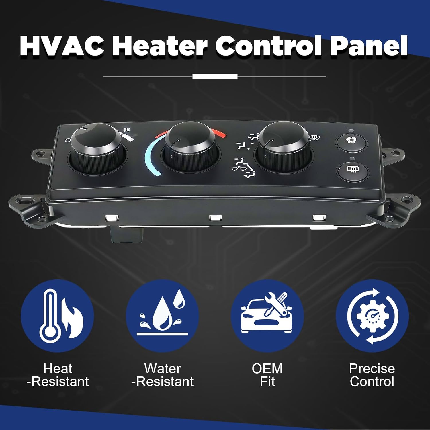 AITKEN AC Heater Control Panel Climate Control Module Switch, Panel AC Heater Compatible with Dodge Ram 1500 2500 3500, Dodge Dakota, Replace# 55057079AB, 55057079AA, P55057078AB,55056569AE