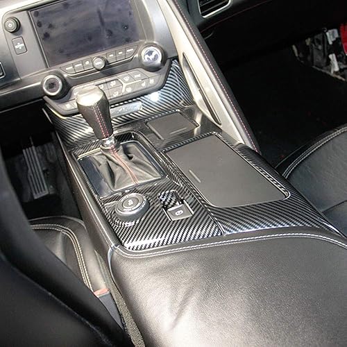 Miniatura 4 de Panel de engranajes de control de aspecto de fibra de carbono cubierta protectora moldura accesorios para 2014 2015 2016 2017 2018 Chevrolet