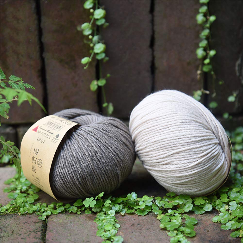 Bolas de Lana 200G Merino para Crochet y Tejido, teñido de Plantas, Medio Grueso de Lana Hilo,03