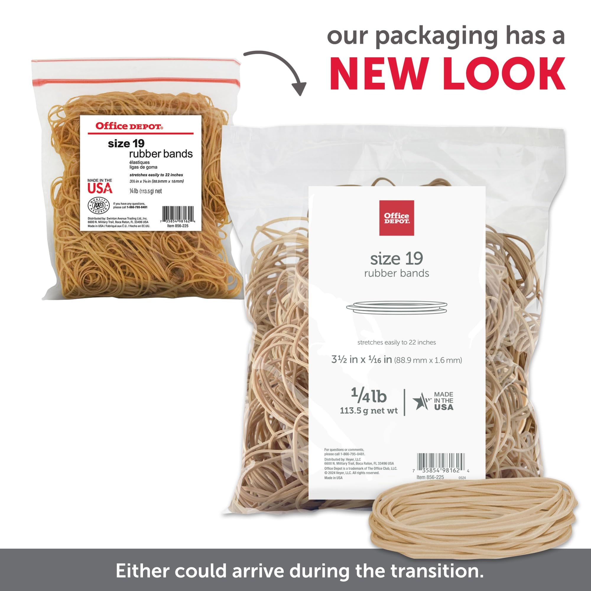 Office Depot(R) Brand Rubber Bands, 19, 3 1/2in. x 1/16in, 1/4 Lb. Bag :  Amazon.sg: Office Products