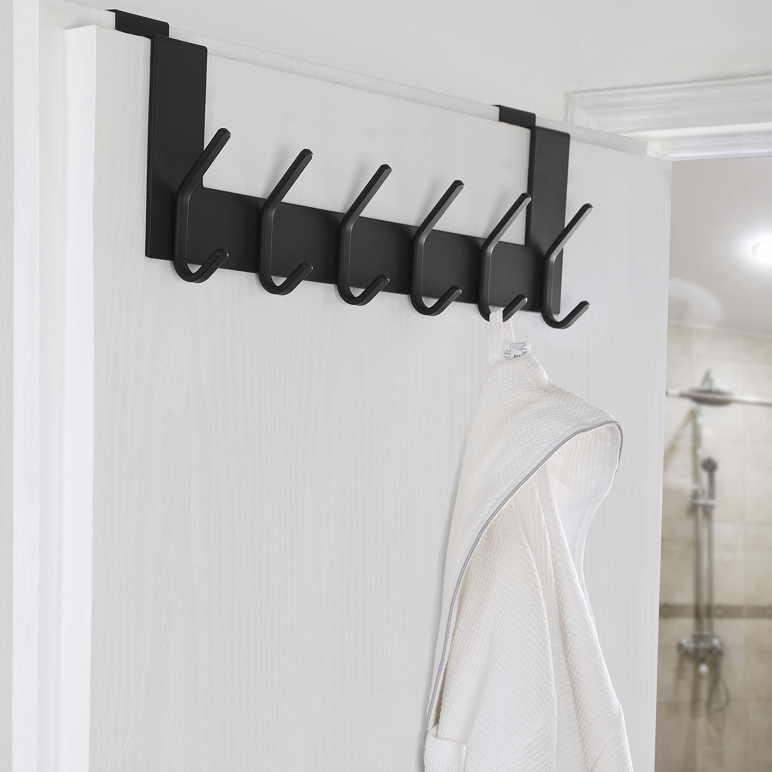 Dseap türhaken, edelstahl türgarderobe innenseite türhakenleiste türaufhänger kleiderhaken tür zum einhängen kleidung hut handtuch mantel, mit 6