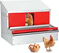 Redants Roll Away Chicken Nesting Box - Galvanized Metal, Reversible Wall Mount, Waterproof for 20+ Hens, 24x20x19.5"