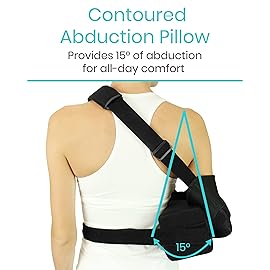 Vive Shoulder Abduction Sling - Immobilizer for Injury Support - Pain Relief Arm Pillow for Rotator Cuff, Sublexion, Surgery, Dislocated, Broken Arm - Brace Includes Pocket Strap, Stress Ball, Wedge