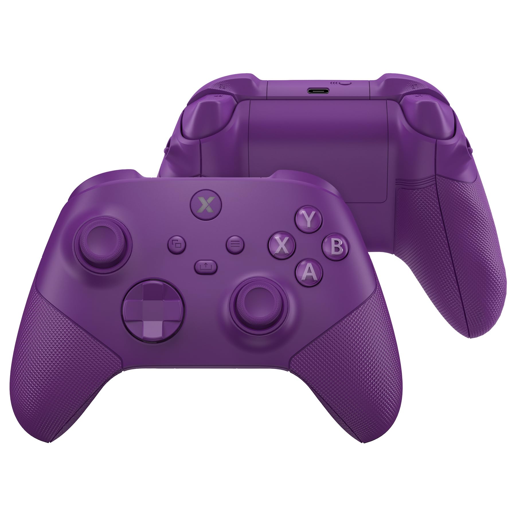 eXtremeRate ASR Version Full Case & Tasten Set für Xbox Series X/S Controller, Custom Faceplate/Backplate/Gummierte Griff Gehäuse/Trigger Stop Mod Kit für Xbox Core Gamepad–Diamond Textur Nebelviolett