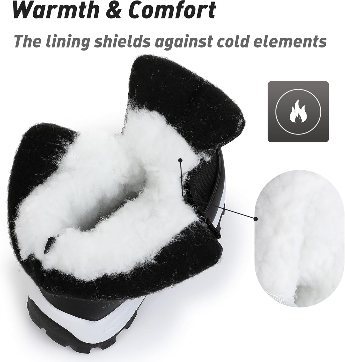 Felabo Toddler Snow Boots for Boys Girls Water Resistant Warm Winter Boots with Non Slip Sole Easy On Side Zipper Closure (Toddler/Little Kid)