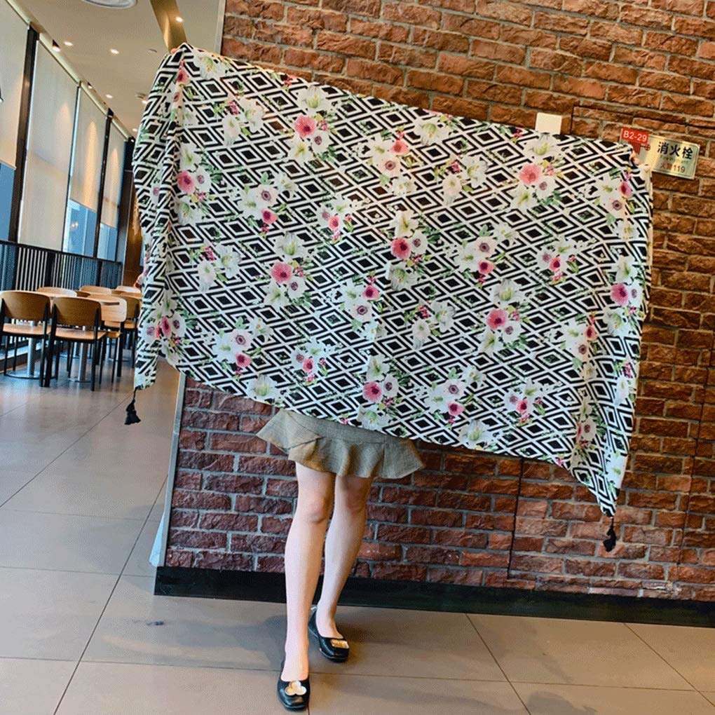 Foulard en soie pour femme, châle d'été, printemps et automne, section fine, écharpe sauvage, bavoir, longue serviette de plage, châle de protection solaire