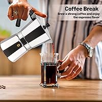 Vista 9 de Cafetera Moka de Aluminio Clásica para Estufa de 14 Tazas Cafetera de Café Espresso 700ml 23oz Percoladora Cafetera Mocha Pot Greca Cafetera