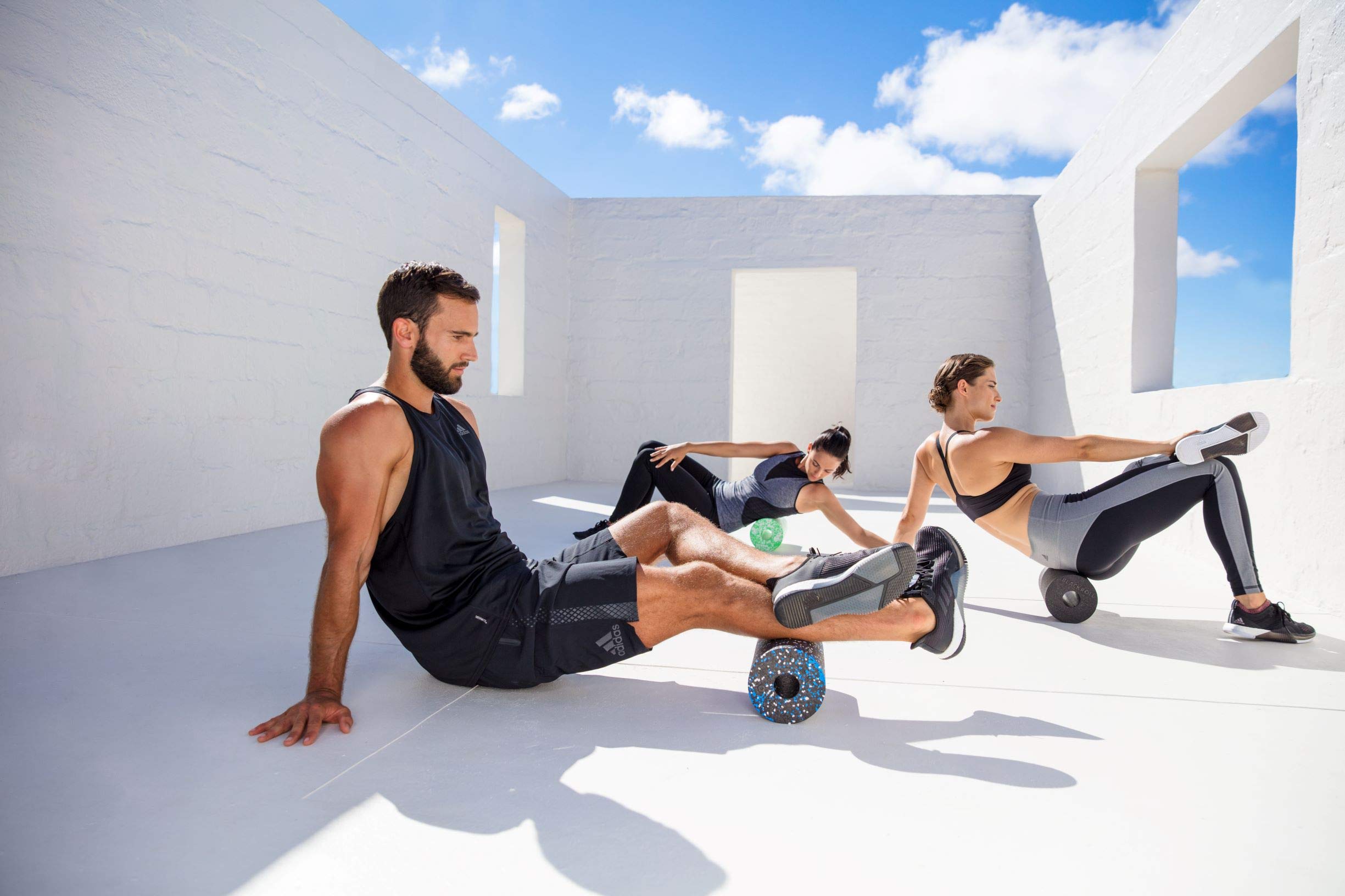 BLACKROLL® BOOSTER SET MED, Foam roller MED per il massaggio terapeutico e BOOSTER massaggiatore con Vibra Motion
