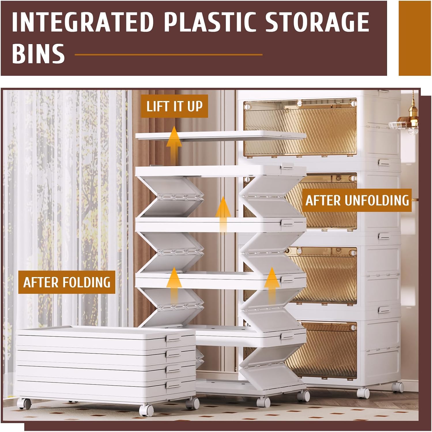 QudraKast 3-Tier Stackable Plastic Storage Bins - 67QT Stackable Storage Bins - Closet Organization Suitable for Bedroom, Organization and Boxes for Study, Toy Room, Office - Image 2