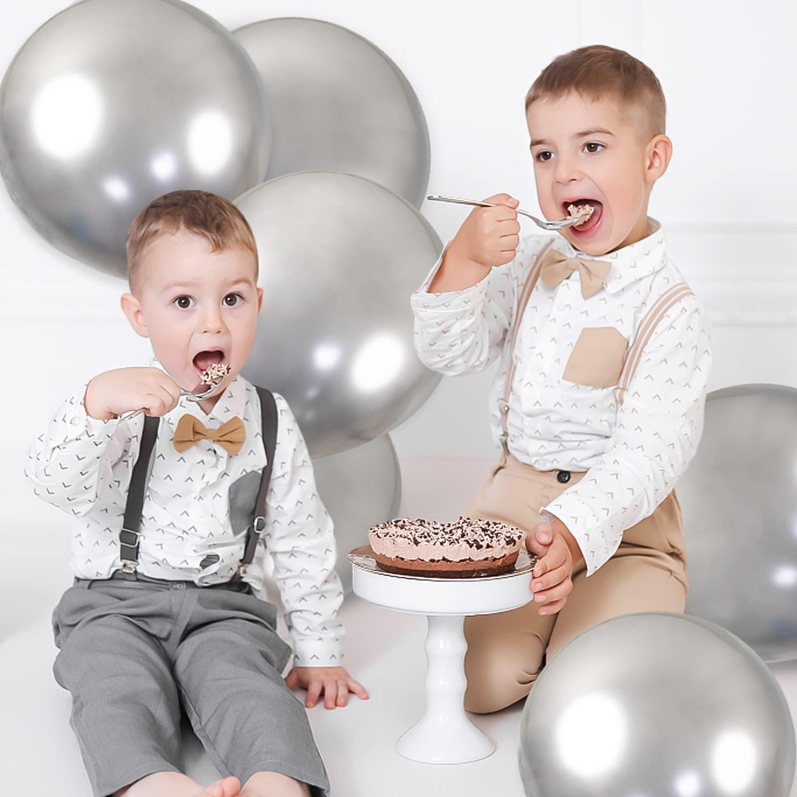 30 Pieces Silver Balloons — 18-Inch Large Sliver Metallic Chrome Balloons — Big Latex Balloons for Christmas Birthday Wedding Baby Shower Party Decorations